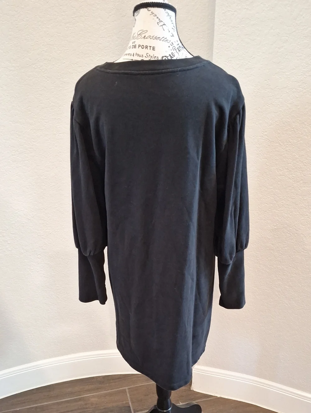 J. Crew Long Sleeve Black Cotton Sweatshirt Dress Size Medium